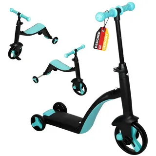 L.A. Sports 3-in-1 Kids Trike Laufrad Dreirad Scooter für Kinder ab 2 Jahren