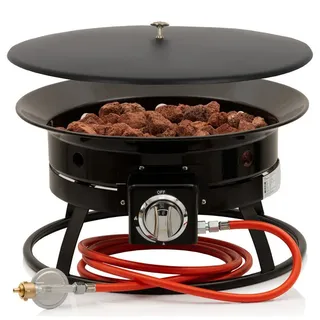 BBQ-Toro Gas Feuerstelle mit Lavasteinen | 48 cm Ø 12 kW Gasfeuerstelle - BBQ-Toro