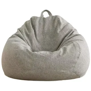 ad.con Sitzsack mit ECO Füllung Puff Relax-Sessel Sitzkissen Bodenkissen Bean Bag 70x80x50 Hellgrau 120L
