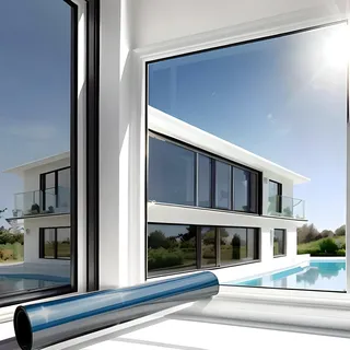 Marapon Spiegelfolie Fenster Sichtschutz [44.5x200 cm] Fensterfolie Sonnenschutz außen ohne Rückstände - Spiegelfolie Fenster Sichtschutz - Sonnenschutzfolie Fenster - Dachfenster verdunkeln