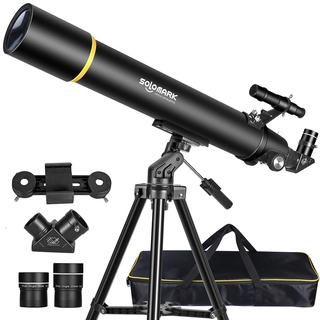 Teleskope für Erwachsene Astronomie, 80mm Aperture 900mm Refraktor Teleskop für Kinder, Anfänger, kompakte und tragbare Reiseteleskope mit Tragetasche