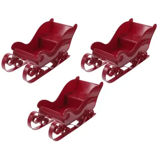 JOINPAYA 3st Weihnachtsschlitten Tischschlitten Holz: Schlitten Deko Anhänger Weihnachten Hängender Schlitten Weihnachtsmann-Schlitten Weihnachtsverzierung Plastik Miniatur Ornamente