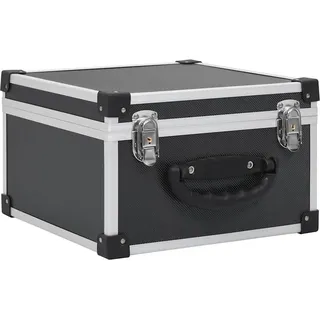 vidaXL CD Koffer für 40 CDs mit 2 Schlüsseln DJ Case Box Alukoffer Aufbewahrungsbox Transportbox Sortimentskoffer Aluminium ABS Schwarz DVD