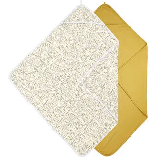 Meyco Baby Cheetah/Uni Kapuzentuch, 2er Pack, Badetuch (aus 2-lagiger weicher 100% Baumwolle, pflegeleicht, maschinenwaschbar, einfach kombinierbar, Größe: 80 x (B)80 cm),
