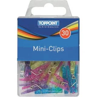 Stylex bunte Mini Klammern, Mini Clips 30 Stück farbig - 24435