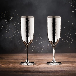 Robbe & Berking Martelé Champagnerkelch 90g versilbert 2er-Set