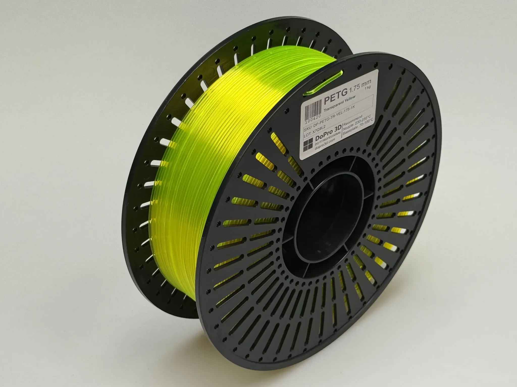 DoPro 3D PETG Filament Transparent Yellow – Nexyl Class – 1,75 mm – 1,0 kg