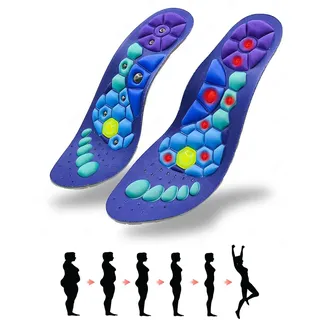 HeYuSh Akupunktur Schuheinlagen zum Abnehmen, Akupressur Einlegesohlen Abnehmen, Magnetische Massage Einlegesohlen Männer, Magnetische Akupressur Einlegesohlen zum Abnehmen(Color:M(41~43))