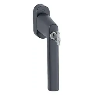 HOPPE Fenstergriff Hamburg 0700LS/U26 100NM Alu.F9714M schwarz ma 32-42mm abschl.