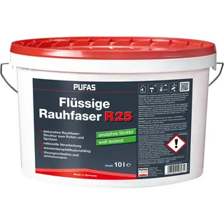 Pufas Flüssige Rauhfaser R25 Weiß deckend 10 l