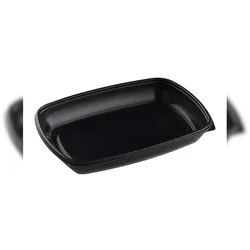 150x Menüschale, PP, schwarz, ungeteilt, 1350ml