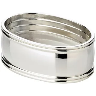 Edzard 4er Set Serviettenring Faden, Länge 6 cm, edel versilbert, anlaufgeschützt