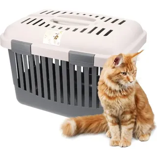 GarPet Transportbox Oben Öffnen Hunde Katzen Kleintier Transport Box Katzenbox Hundebox Open Top Stressfrei Dachöffnung