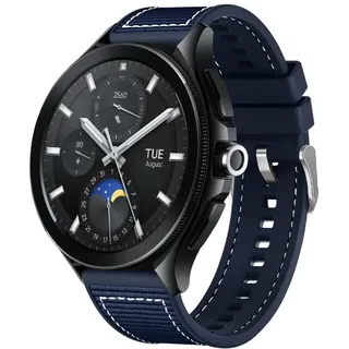 ZoRoll 22mm Armband für Xiaomi Watch S5/S4/Redmi Watch 5 Active/5 Lite/2/2 Pro/S1 Pro, Einstellbar Geflochtenes Nylon Silikon Ersatzband für Amazfit Bip 5/GTR 4 - Blau