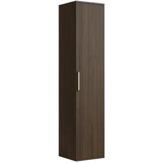 Badplaats Badezimmerschrank, Rimini mit 1 Tür Walnuss Braun - 38 x 33 x 170 cm Badezimmer, Badezimmerschränke, Hochschränke