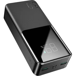 PowerBank 30000 mAh Quick Charge 3.0 PD USB Type C Akku Power Zusatz Batterie QC - Schwarz