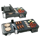 Elektrischer 2in1-Tischgrill mit Kontaktgrill, Grillplatte, 2.000 Watt