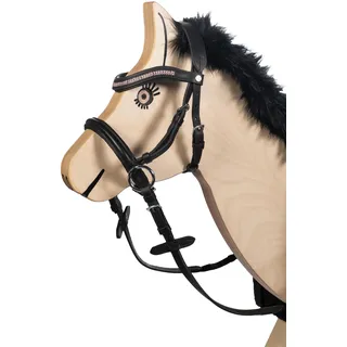 HKM Sports Equipment GmbH Gebisslose Trense -Funny Horses- für Holzpferde schwarz/pink Shetty