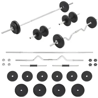 vidaXL Langhantel- und Kurzhantel-Set 30 kg