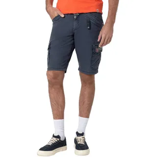 TIMEZONE Herren Cargo Bermuda Shorts REGULAR RYKERTZ Regular Fit Blau 3733 Normaler Bund Reißverschluss W 31