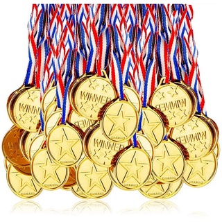 Fontee Goldmedaille für Kinder, 24 Stück Goldmedaillen Kinder Sieger Medallien Super Medallien Podium Kindergeburtstag Kinder lieben Diese Gold Medallien