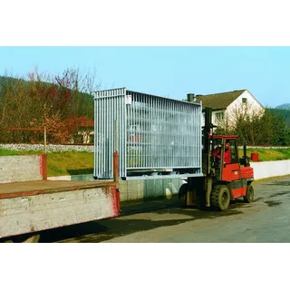 müba-Lager- und Transportgestell zur Aufnahme von 25 müba-Bauzäunen mit Länge 3,60 m, Gestellbreite 1,02 m, verzinkt
