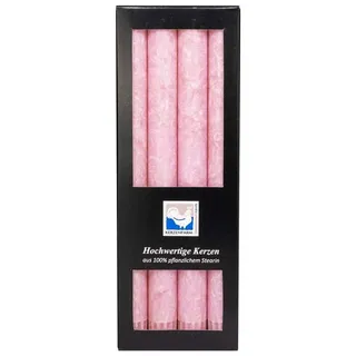 Kerzenfarm Hahn Stearin Stabkerze Set  rosa