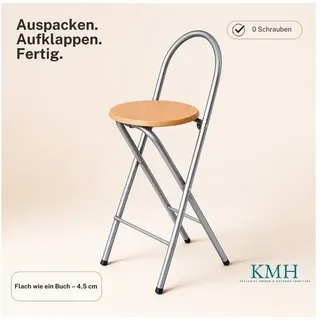 mm_unverified_brand Barhocker Bill 73,5 cm Silber/Buchendekor