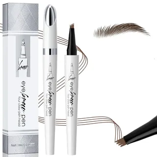 2024 Nuevo lápiz de cejas mágico impermeable, microlápiz de cejas 3D con aplicador de 4 puntas de horquilla, crea cejas de aspecto natural sin esfuerzo (Hellbraun)