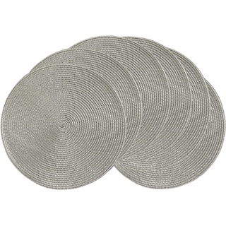 Tischsets/platzsets Abwaschbar 6er Set, Tischset Rund, Hitzebeständig und rutschfest Platzdeckchen für küche Speisetisch und Hotel,Grey