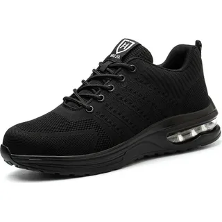 Arbeitsschuhe Herren-Sicherheitsschuhe Damen-Leichtgewicht-Sport-Stahlzehen-Schuhe Rutschfest Atmungsaktiv,Gr. 38, 24,0cm - 38