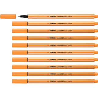 Stabilo - Fineliner - point 88-10er Pack - Neonfarbe, leuchtfarbenorange