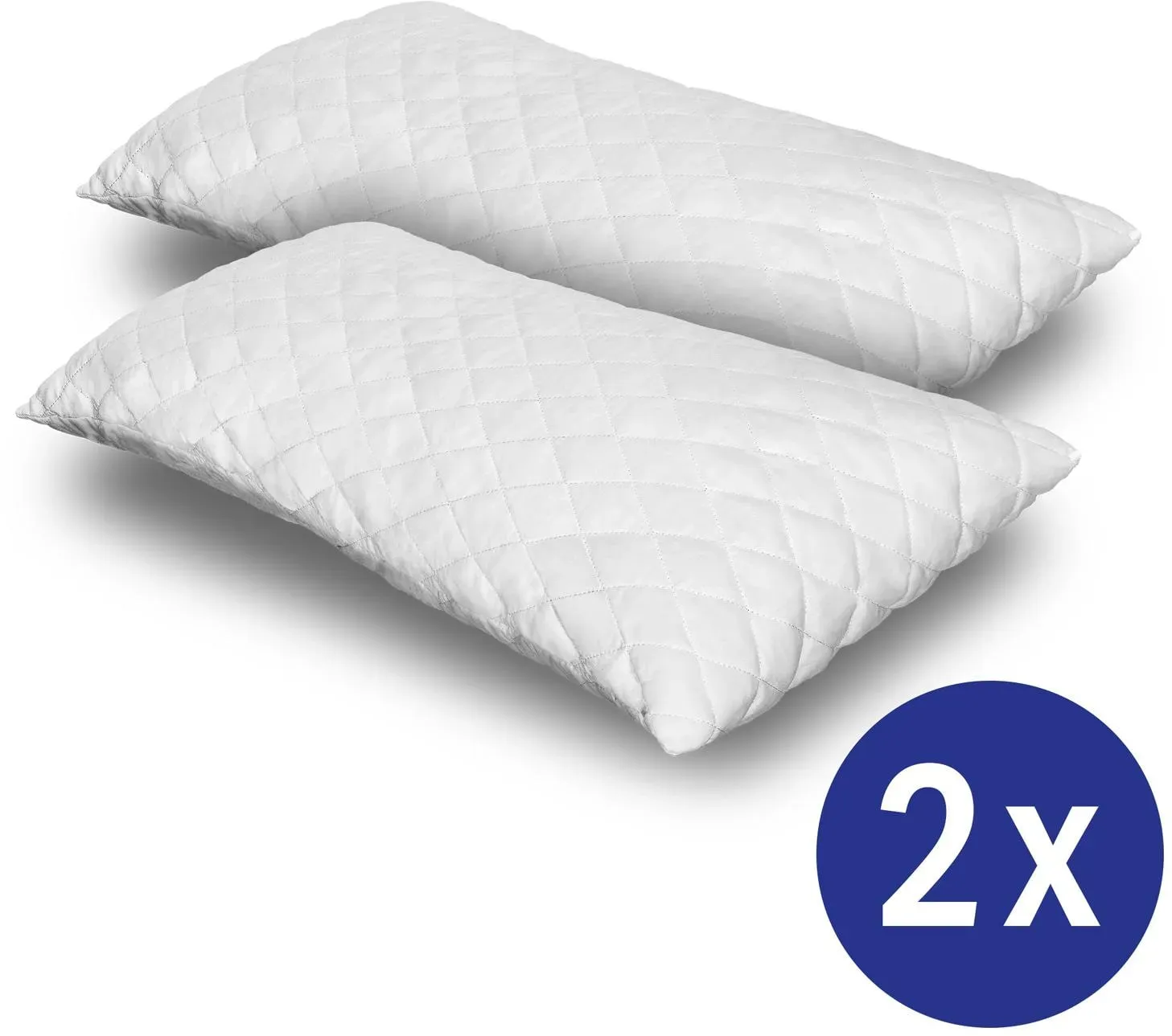 2 x CloudComfort Basic Gel-Flocken Kopfkissen 40 x 80 cm