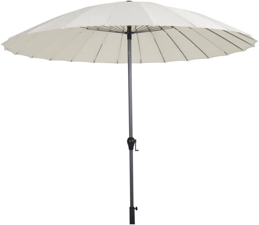 Sonnenschirm Shanghai von Brafab aus Aluminium und Polyester, modern, beige, rund, neigbar, Ø 270 cm