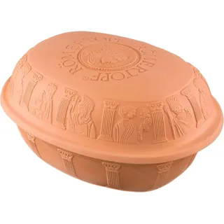 ROMERTOPF Römertopf Bräter Maxi Klassiker Gänsebräter Dampfgarer aus Naturton 8 Personen 7 Liter, Terrakotta
