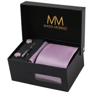 MASSI MORINO Krawattenset in Lila Kariert | Gr.: onesize