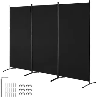 Vevor Raumteiler Paravent Trennwand 260cm 3 Paneele Büro Schwarz