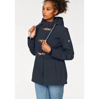 POLARINO Softshelljacke mit Kapuze für Übergangszeiten, atmungsaktiv, winddicht, wasserabweisend, Gr. 52, marine, , 45977736-52