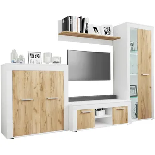 VCM 4 tlg Schrankwand Möbel Set Wohnwand Usilo L