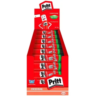 PRITT Klebestift, sicherer und kinderfreundlicher Kleber für Kunst und Bastelarbeiten, starker Klebstoff für Schule & Bürobedarf, 24x22g Pritt Stift