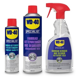 WD-40 Bike- Fahrradpflegeset 1x Kettenspray Allwetter 250ml + 1x Reiniger 500ml + 1x Kettenreiniger 500ml