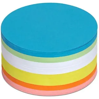 Maul Moderationskarten rund Ø 9,5 cm (250 Stück) | Beschriftbare Karteikarten | Coaching Karten | Präsentationskarten | Moderationskoffer Nachfüllpack | 150 g/m2 Papier | Bunt