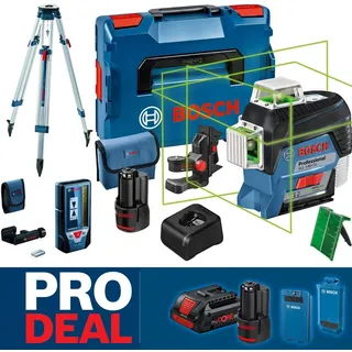 BOSCH Linienlaser Kreuzlinienlaser GLL 3-80 CG + Empfänger LR7 + Bosch BT 160