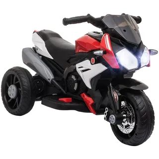 Homcom Elektro Kindermotorrad Elektromotorrad mit Musik, Scheinwerfer, Kinder Elektro Motorrad für Kinder von 3-5 Jahren Schwarz+Rot