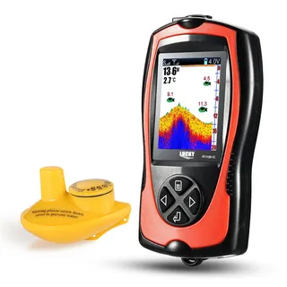 LUCKY Echolot Fischfinder Tragbare glückliche Fische Finder mit 2~147 ft Tiefenbereich Abdeckung farbiges TFT LCD Display Fischfinder Sensor Sonar Frequenz Fisch-Detektor