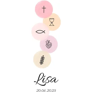 MilaBoo® Personalisierte Kerzentattoos für Taufe, Kommunion, Konfirmation, Hochzeit (Punkte rosa)