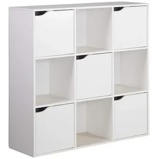 Mobili Rebecca Bücherregal Weiß, Quadratisch, 90x90x30 cm, Wohnzimmer, - 2 Jahre Gewährleistung - mind. 14 Tage Rückgaberecht - Weiß