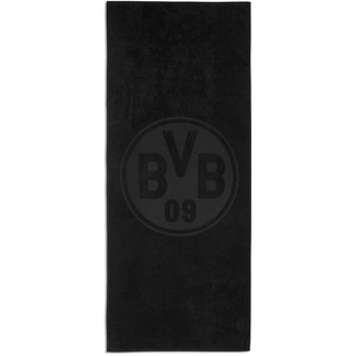 BVB Borussia Dortmund Borussia Dortmund BVB Badtuch - 180x70 cm - schwarz - 100% Baumwolle - BVB Emblem