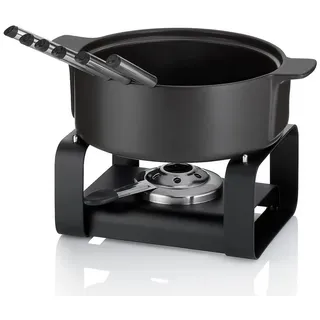 Kela Fondue Roman, Käsefondue, hitzebeständiger Keramiktopf, 1,75 L, mit 6 Fondue-Gabeln schwarz
