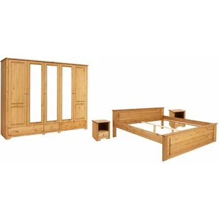 otto home »Hugo« Set, 4 Stk. tlg. Bett 180x200 cm, 5-trg Kleiderschrank und 2 Nachttische, beige